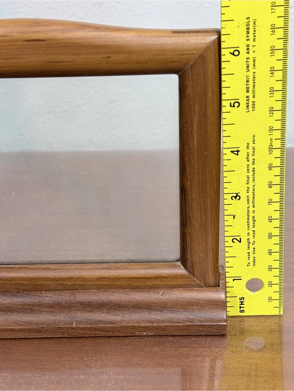 Vintage Teak Double-Sided Wood Freestanding 4x6 Picture Frame